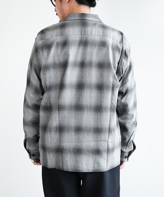 gold(ゴールド) COTTON × SILK NEL CHECK OPEN SHIRT コットン×シルク