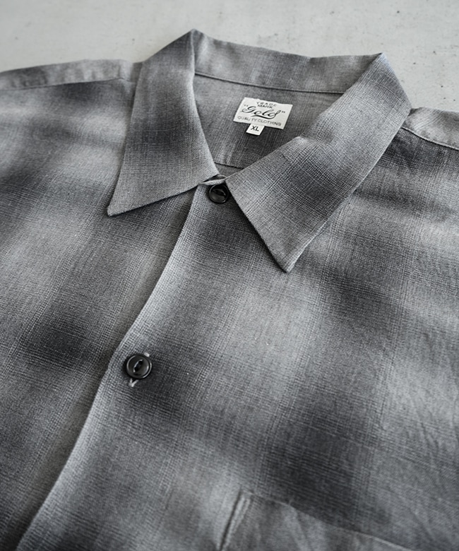 gold(ゴールド) COTTON × SILK NEL CHECK OPEN SHIRT コットン×シルク