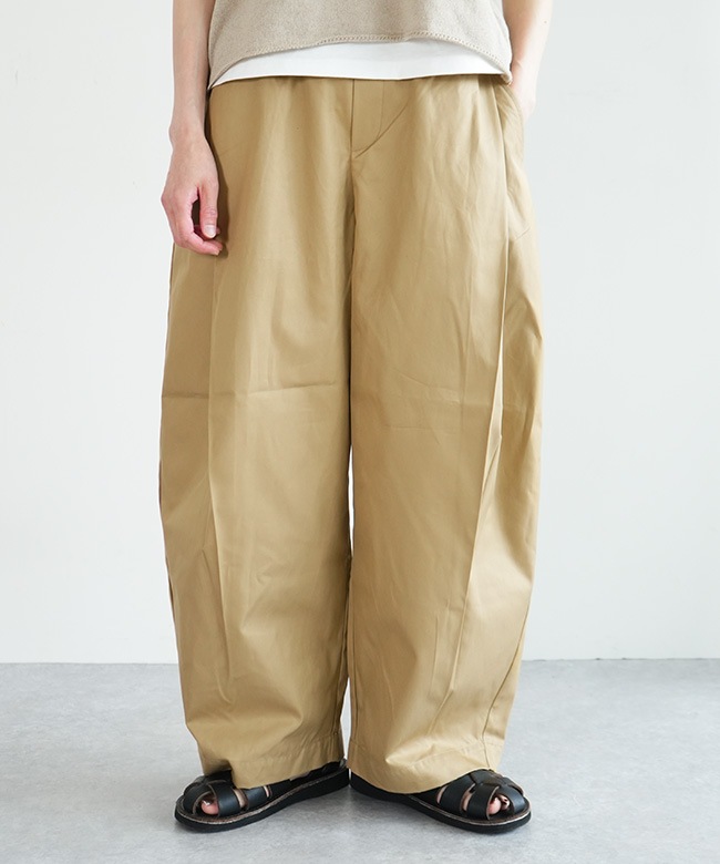 mizuiro ind(ミズイロインド) tuck cocoon slacks タックコクーン