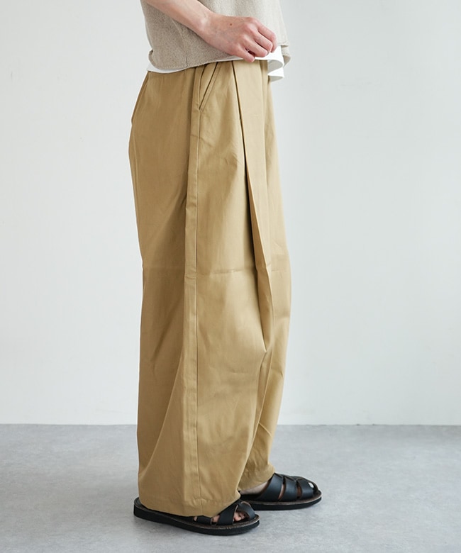 SALE 20%OFF】mizuiro ind(ミズイロインド) tuck cocoon slacks タック