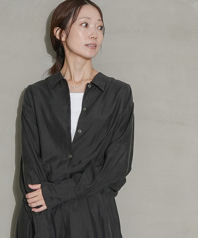 3-132218]MIDIUMISOLID(ミディウミソリッド) relax curpo shirt