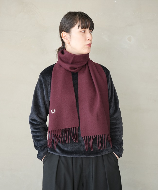C4126]FRED PERRY(フレッドペリー) Lambswool Scarf ラムウール
