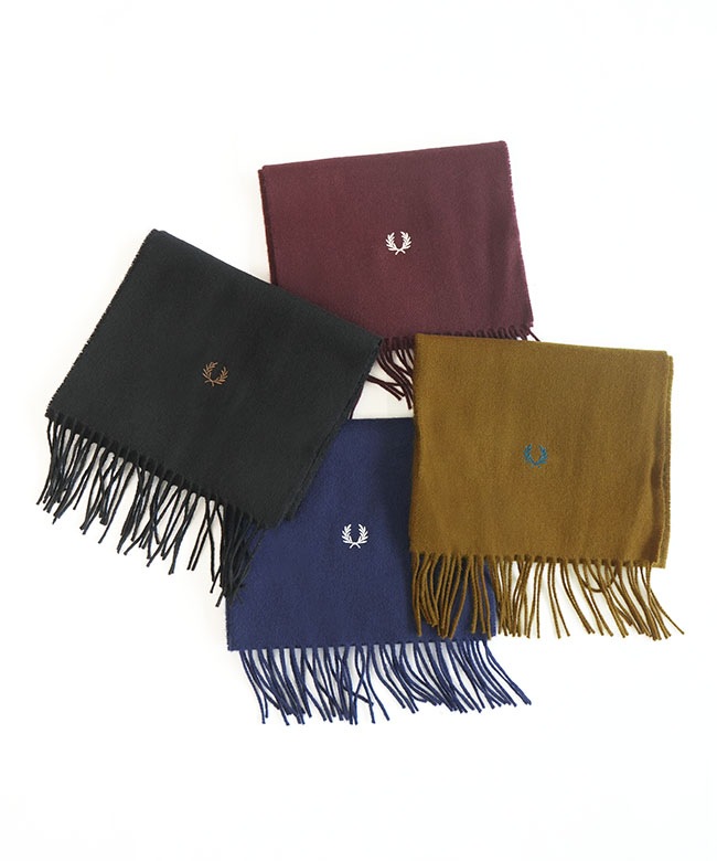 C4126]FRED PERRY(フレッドペリー) Lambswool Scarf ラムウール
