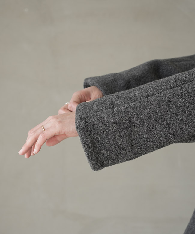 ◇[DT-A0708WLP]DANTON(ダントン) WOOL LIGHT PILE HOODED LONG COAT