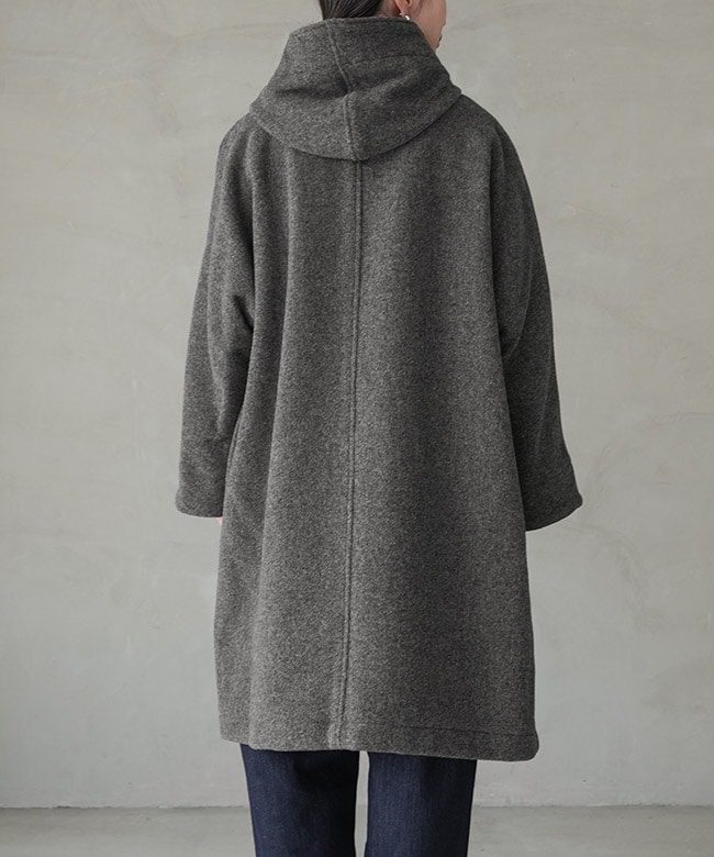 ◇[DT-A0708WLP]DANTON(ダントン) WOOL LIGHT PILE HOODED LONG COAT