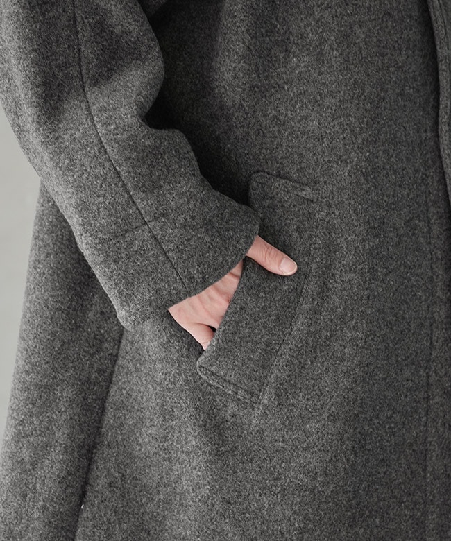 ◇[DT-A0708WLP]DANTON(ダントン) WOOL LIGHT PILE HOODED LONG COAT