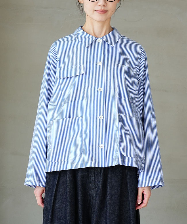 mizuiro ind(ミズイロインド) stripe coverall ストライプカバーオール
