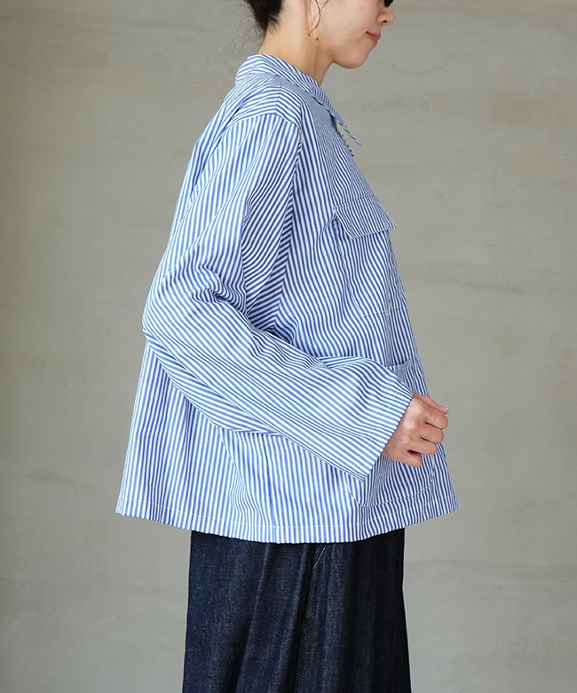 mizuiro ind(ミズイロインド) stripe coverall ストライプカバーオール