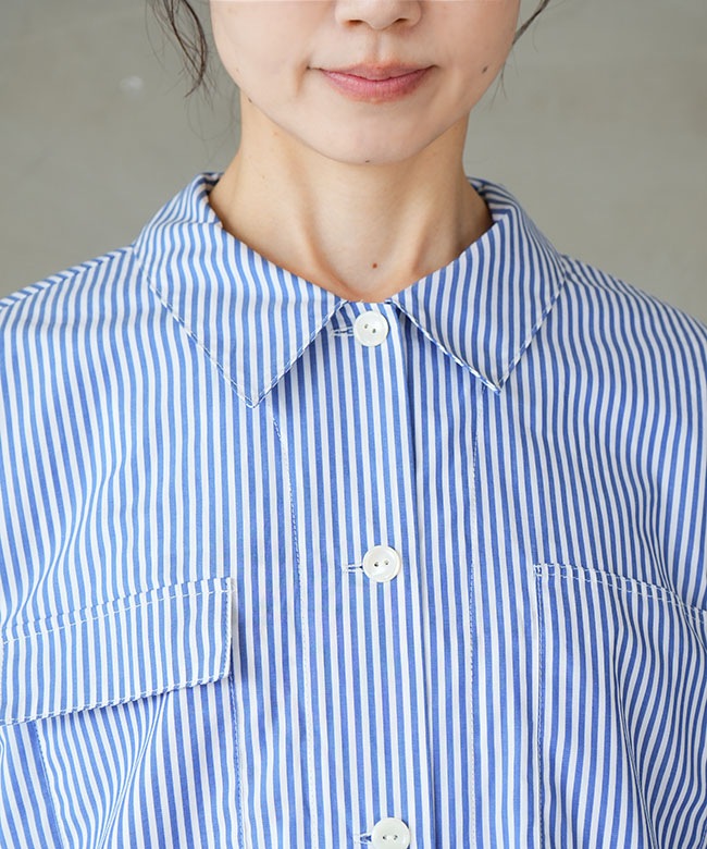 mizuiro ind(ミズイロインド) stripe coverall ストライプカバーオール