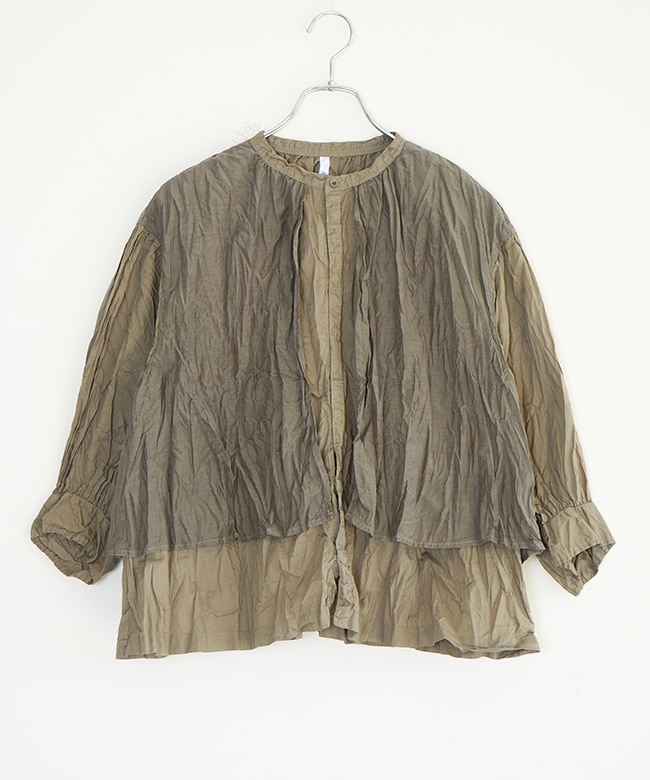 8261T-016]grin(グリン)キュプラC スタンドレイヤーSH シャツ ブラウス