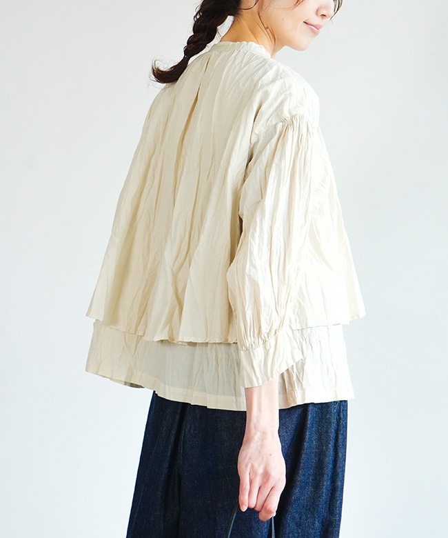 8261T-016]grin(グリン)キュプラC スタンドレイヤーSH シャツ ブラウス