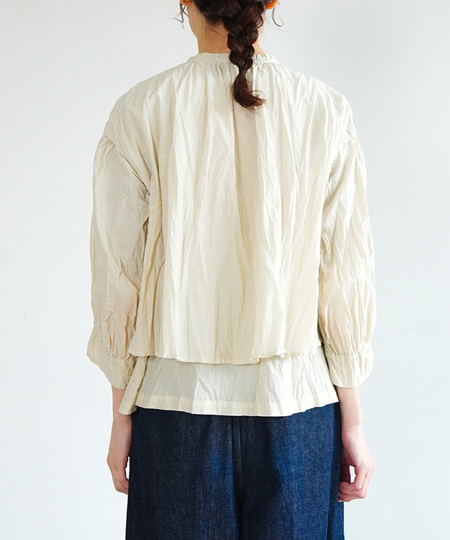 8261T-016]grin(グリン)キュプラC スタンドレイヤーSH シャツ ブラウス