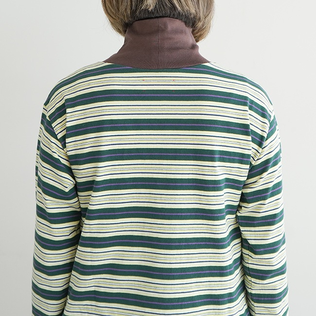 MEY-1735]MEYAME(メヤメ)MULTI BORDER HIGGH NECK(マルチ