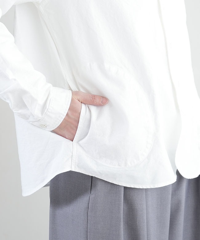 ◇DANTON(ダントン) WOMEN'S OXFORD BAND COLLAR SHIRT PLAIN