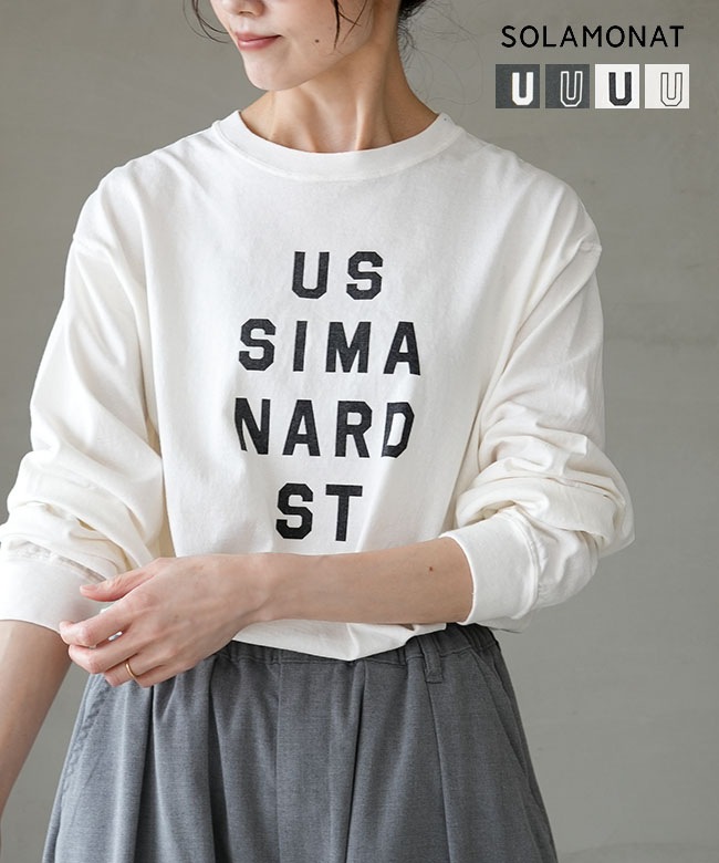 ◇SOLAMONAT(ソラモナ) ハロ加工プリントロングTシャツ 【US SIMA