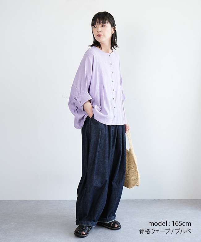 SALE 50%OFF】ina(イナ) 袖カフス前開きブラウス クレープロッキーパル