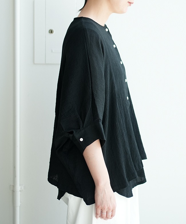 SALE 50%OFF】[252114]ina(イナ) 袖カフス前開きブラウス