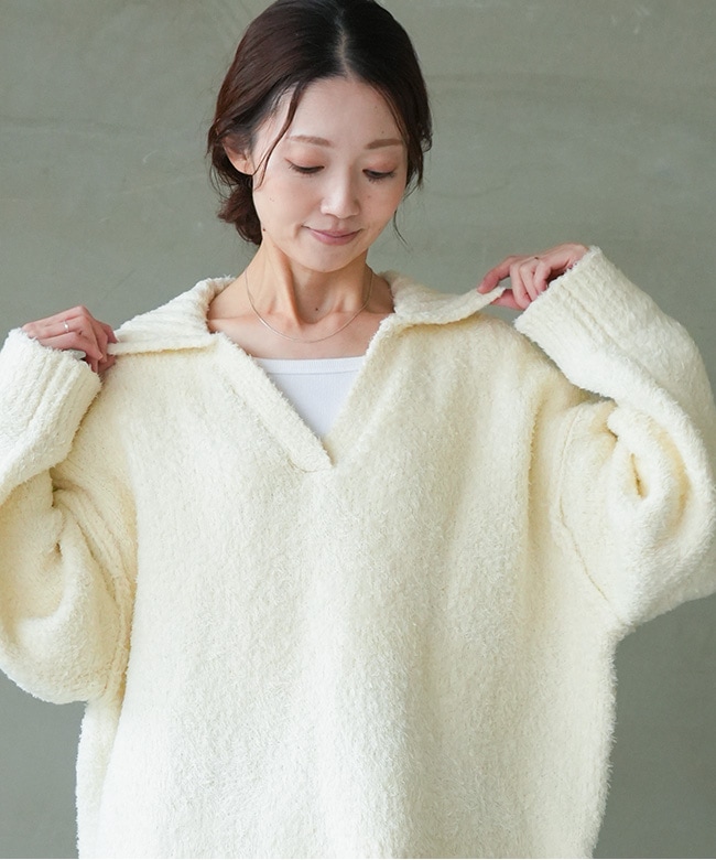 4-125144]MIDIUMISOLID(ミディウミソリッド) feather yarn skipper PO
