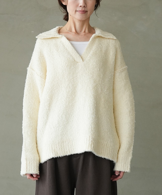 4-125144]MIDIUMISOLID(ミディウミソリッド) feather yarn skipper PO