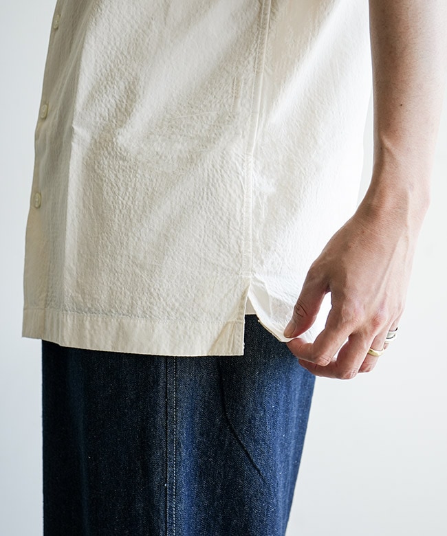 FRED PERRY(フレッドペリー) Seersucker Revere Collar Shirt シア