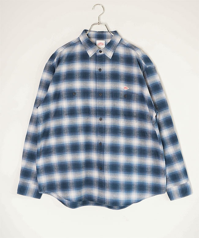 ◇DANTON(ダントン) メンズフランネルチェックレギュラーカラーシャツ