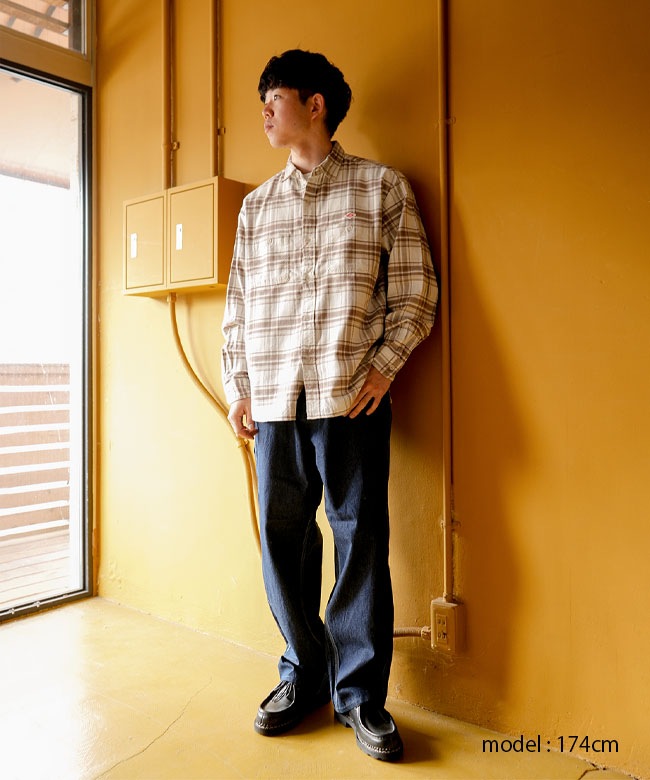 ◇DANTON(ダントン) メンズフランネルチェックレギュラーカラーシャツ