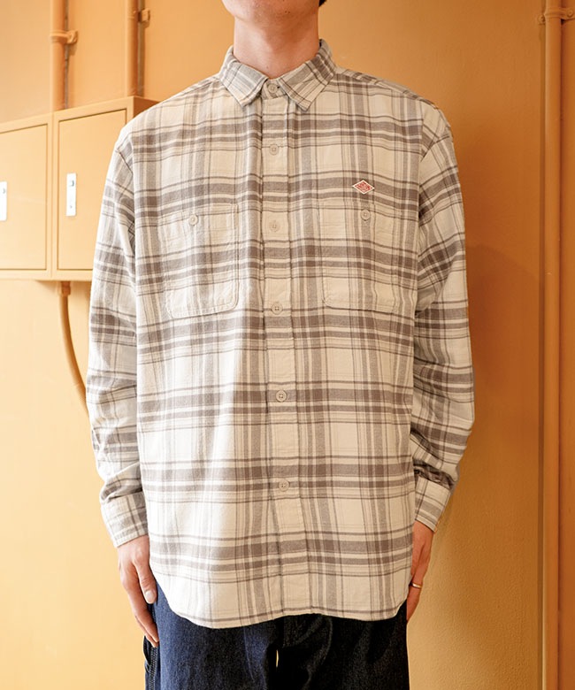 ◇DANTON(ダントン) メンズフランネルチェックレギュラーカラーシャツ