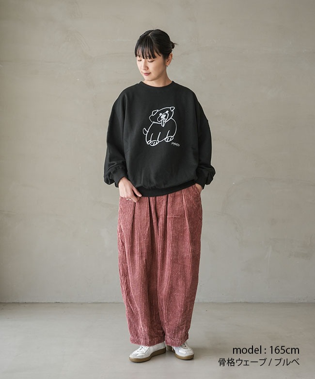 A52522]HARVESTY(ハーベスティ)PRINTED SWEATSHIRT＜DOG＞プリント