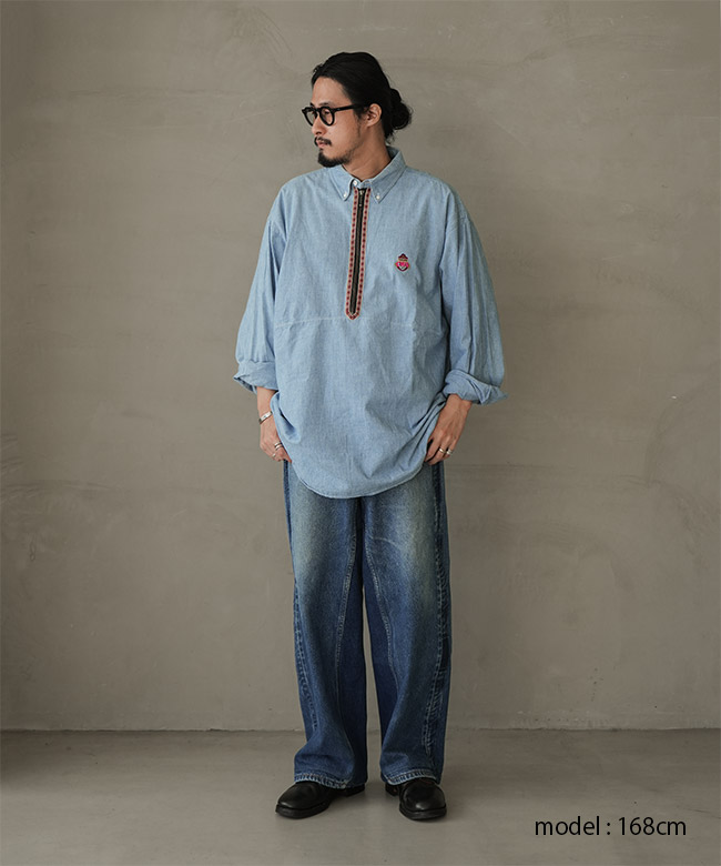 CH3029]CHANGES (チェンジーズ) Remake Half Zip PO Shirt リメイク