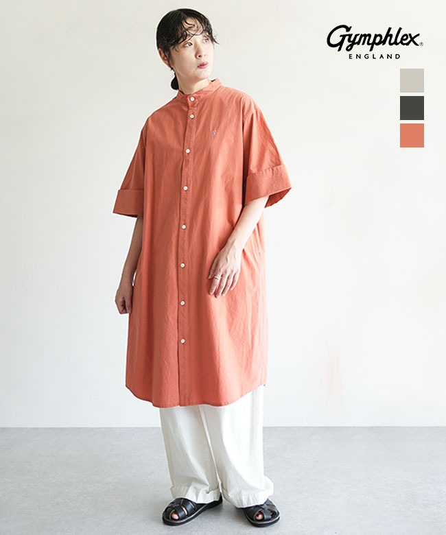 Gymphlex(ジムフレックス) STAND COLLAR DRESS S/S スタンドカラー
