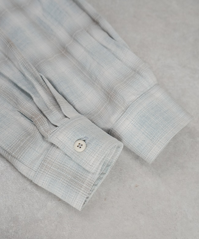 ichi ⿻ 【 新品 タグ付 】 コットン 起毛 フリルネック チェックシャツ