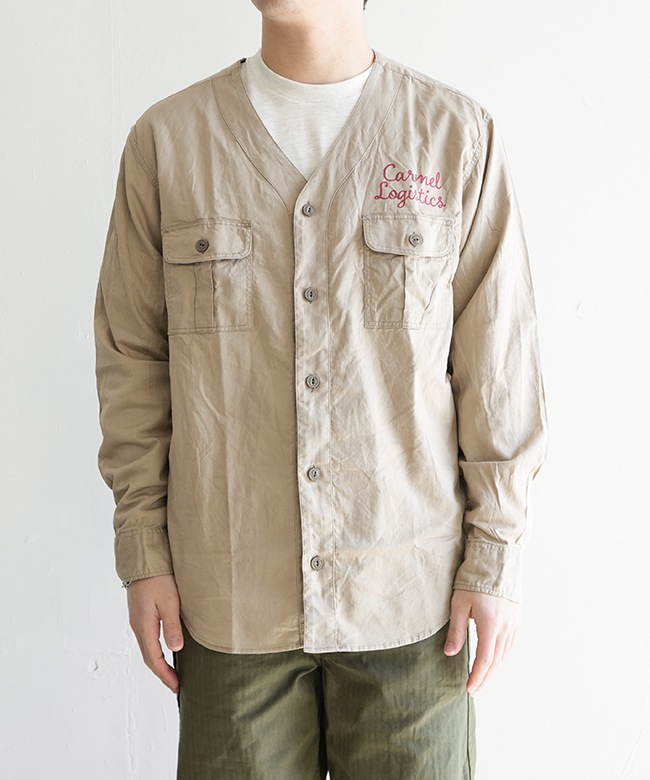 SALE 50%OFF】Pherrow's(フェローズ) ノーカラーワークシャツ メンズ SALE 50%OFF】Pherrow's(フェローズ) ノーカラーワークシャツ メンズ