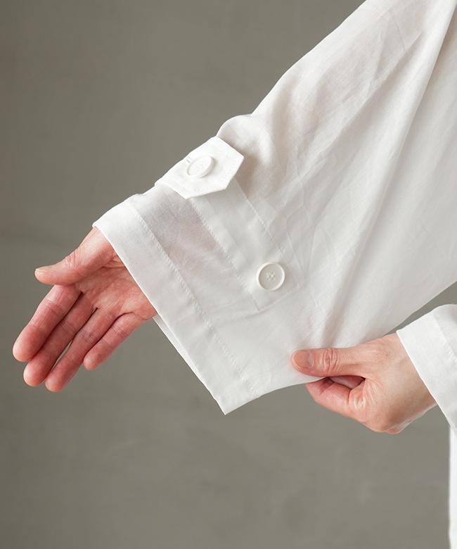 ホワイト 長袖 トップス SALE 50%OFF】[2-230086]mizuiro ind(ミズイロインド) シアーステン