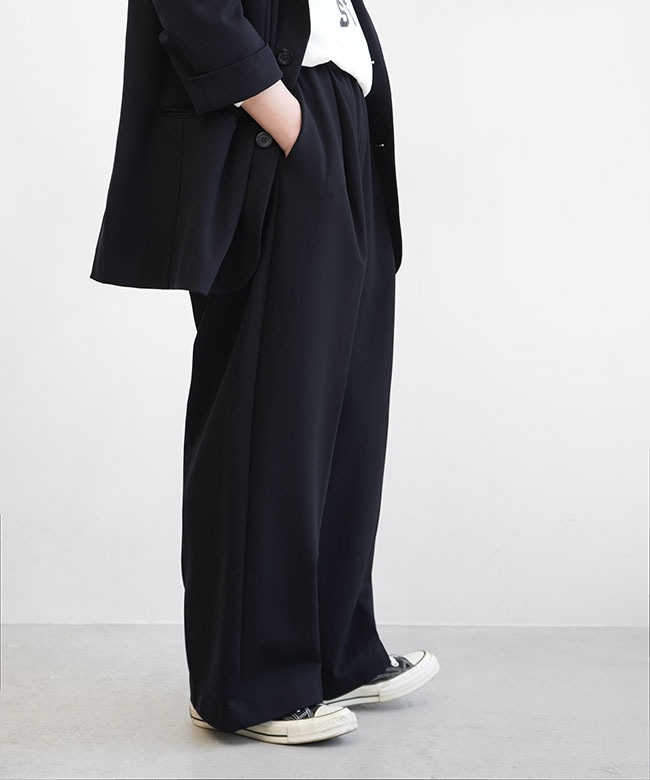 LTD-137]Veritecoeur(ヴェリテクール) Relax Jersey Wide Pants