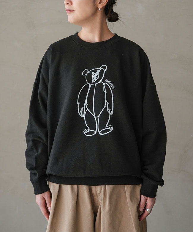 A52523]HARVESTY(ハーベスティ)PRINTED SWEATSHIRTプリント スウェット