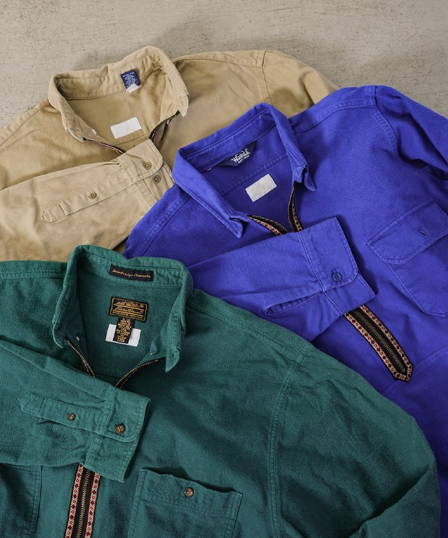 CH3028]CHANGES(チェンジーズ) Remake Half Zip PO Shirt リメイク