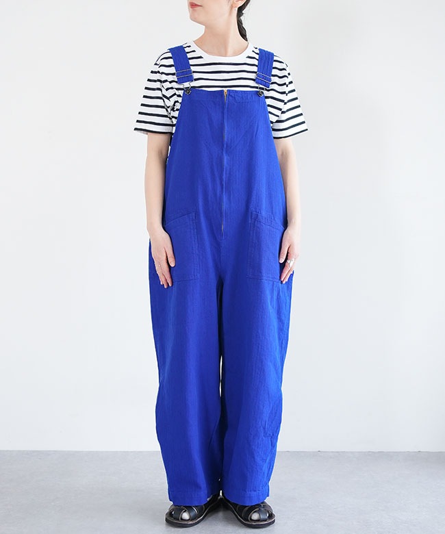 FURALI(フラリ)へリンボーン NAVY サロペット オーバーオール