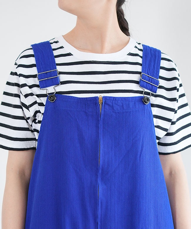 FURALI(フラリ)へリンボーン NAVY サロペット オーバーオール
