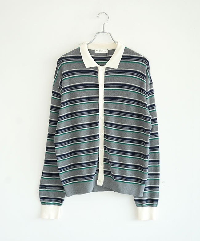 THE SHINZONE(ザ シンゾーン) MULTI-STRIPED POLO KNIT CARDIGAN