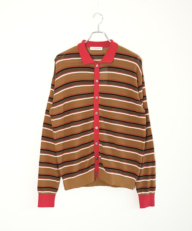 THE SHINZONE(ザ シンゾーン) MULTI-STRIPED POLO KNIT CARDIGAN