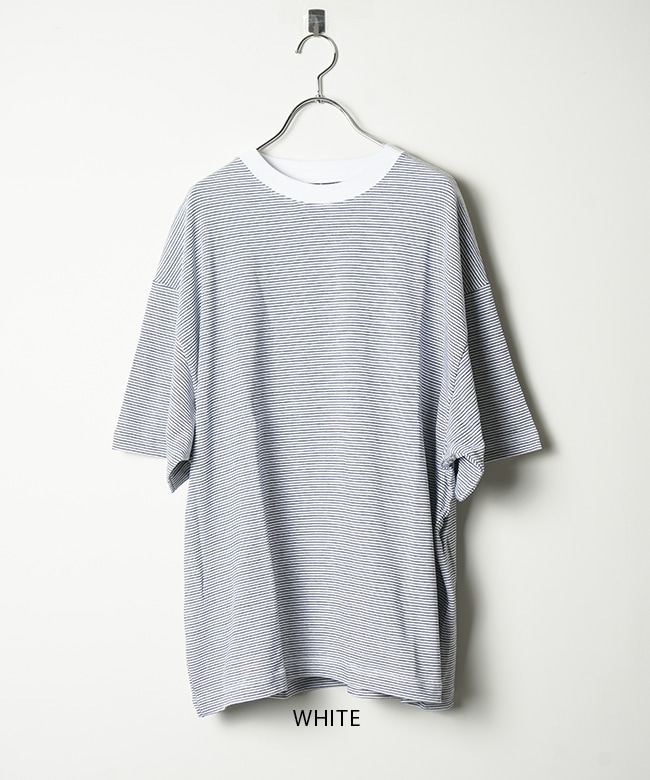 トップス EVCON BORDER WIDE S/S T-SHIRT 3 EVCON - BORDER WIDE S/S T-SHIRT | BLACK | カットソー | NapsNote