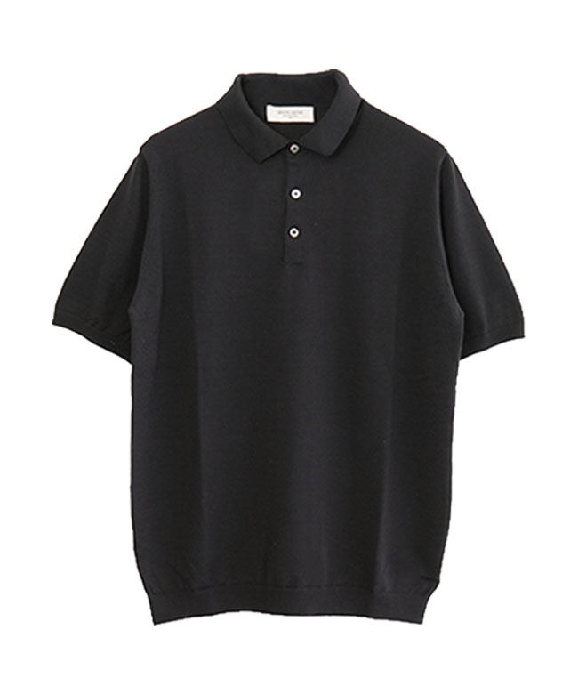 61 美品　日本製　ムーンキャッスル　moon castle ポロシャツ　L 黒 MOONCASTLE(ムーンキャッスル) ICE COTTON POLO NECK アイスコットン
