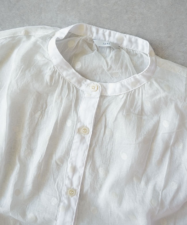 SALE 20%OFF】ICHI (イチ) コットンドットシャツ レディース トップス