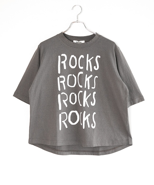 tumugu(ツムグ)ラフィ天竺 プリントTシャツ(ROCKS) レディース