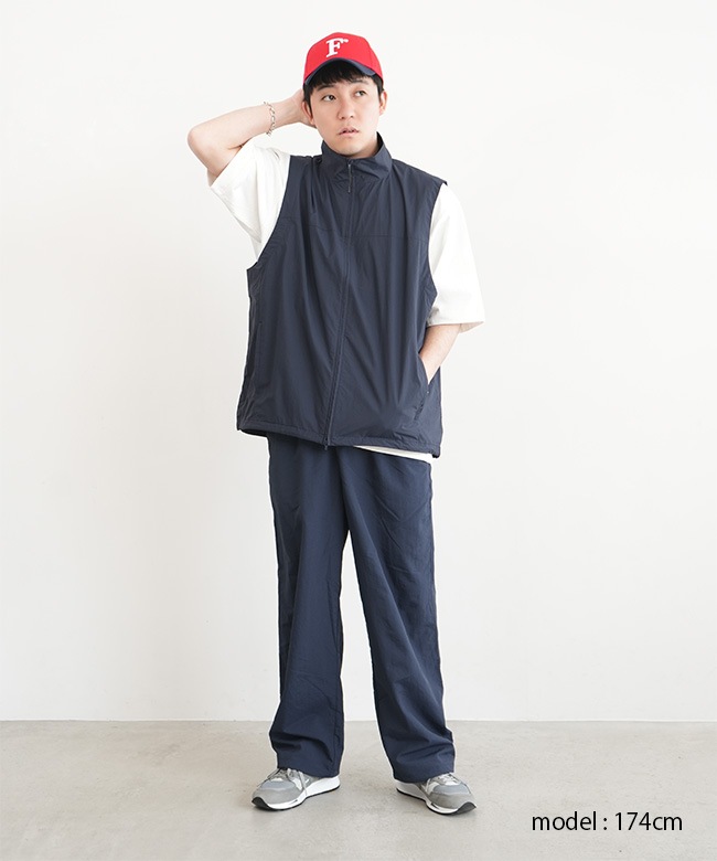 SALE 50%OFF】[251-91303]EVCON(エビコン) NYLON ZIP UP VEST ナイロン