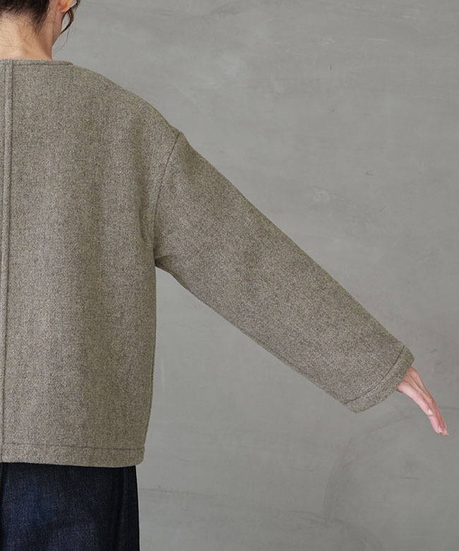 ◇[DT-A0013WLP] DANTON(ダントン) ウールライトパイルノーカラー