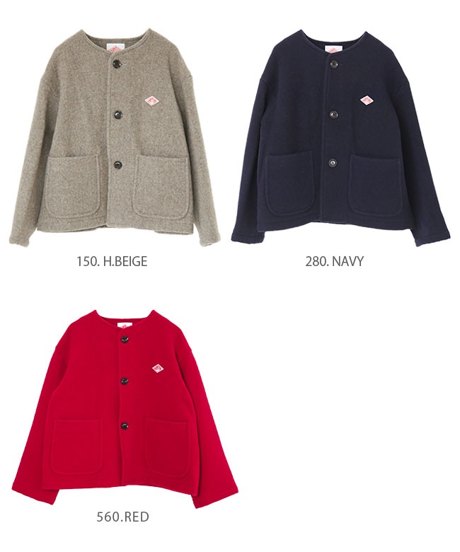 ◇[DT-A0013WLP] DANTON(ダントン) ウールライトパイルノーカラー