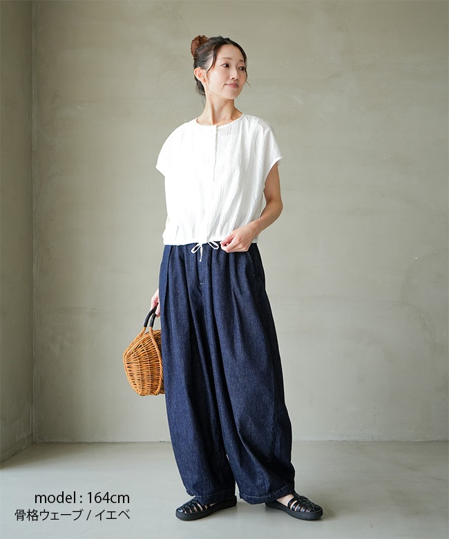 MIDIUMISOLID(ミディウミソリッド) pin tuck N/S shirt ピンタック
