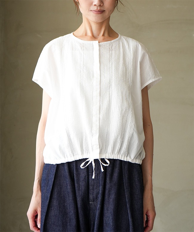 MIDIUMISOLID(ミディウミソリッド) pin tuck N/S shirt ピンタック