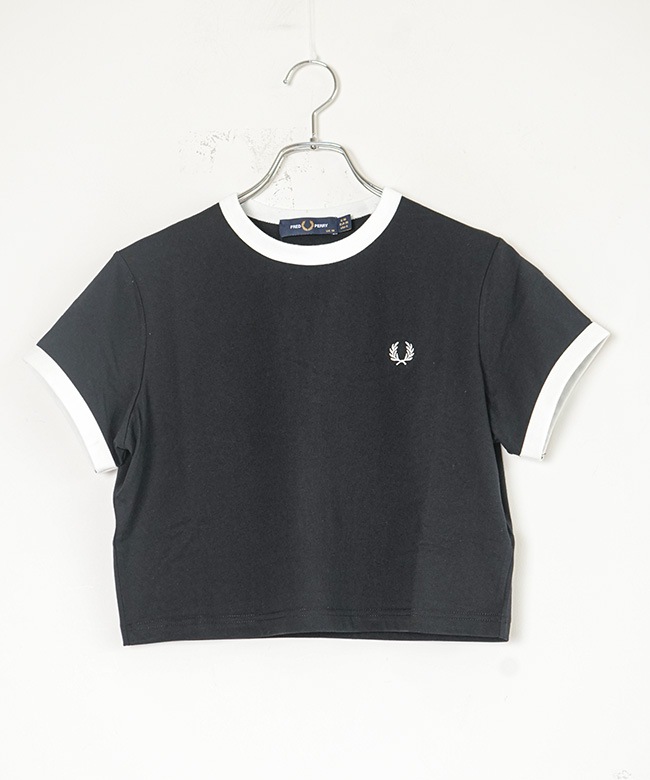 FRED PERRY(フレッドペリー) CROPPED RINGER T-SHIRT クロップド
